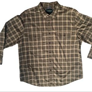 OUTDOOR LIFE Men's Brown Plaid Button Down Long Sleeve Flannel Shirt Sz XXL